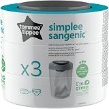 Tommee Tippee Simplee Sangenic Refills 3 Count Compatible with Simplee Bin