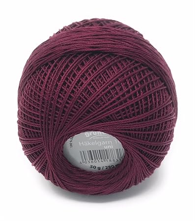 Gründl Häkelgarn 10 Brandneu, Filethäkelgarn, 100% Baumwolle (mercerisiert, gasiert, gekämmt), 50 Gramm Knäuel = 280 Meter LL