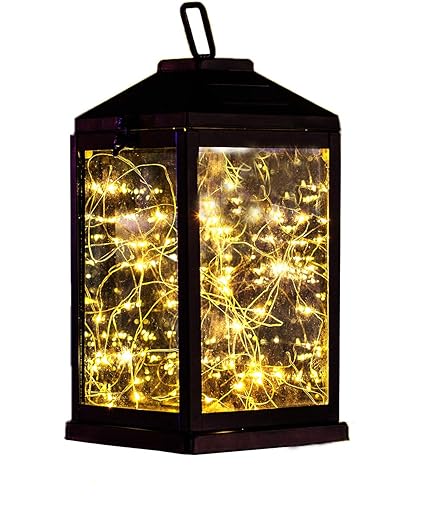 Solar Lantern Lights Metal Sunwind With 30 Warm White Leds Fairy