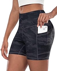 CHRLEISURE Womens Biker Yoga Shorts with