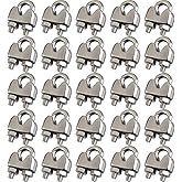 Cozihom 3/16 Inch M4 Wire Rope Cable Clip Clamp, 304 Stainless Steel, U Bolt Saddle Fastener, 25 Packs