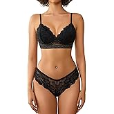 Avidlove Lingerie Set for Women Sexy Lace Bra and Panty Sets 2 Piece Lace Bralette Set
