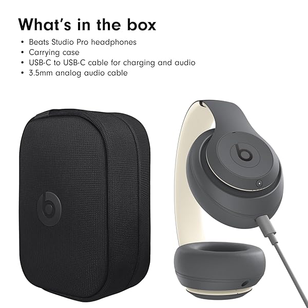BEATS STUDIO PRO PREMIUM WIRELESS OVER-EAR HEADPHONES- UP TO 40-HOUR BATTERY LIFE, ACTIVE NOISE CANCELLING, GREAT FOR TRAVEL & COMMUTING, APPLE & ANDROID COMPATIBLE – EXCLUSIVE SAND GRAY