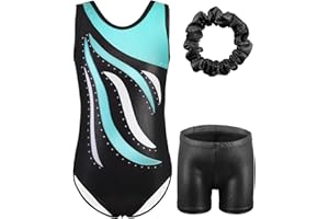 EQSJIU Gymnastics Leotard Girl Little Big Kids Tumbling Dance Unitards Biketards Activewear 2-10 Years