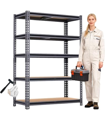ZEUKMXOO Storage Shelving Unit, 5 Tier Garage Shelves Heavy Duty