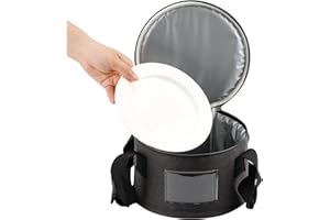 Kingshion 8.5" Diameter China Saucer Plate Storage Bag with Pearl Cotton Inner and Scratch-proof Cloth, Practical Portable Pl
