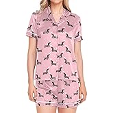Oarencol Womens Pajama Set Short Sleeve Sleepwear Soft Satin Lounge Pjs Sets with Pockets Summer Pajamas for Womens S-XXL