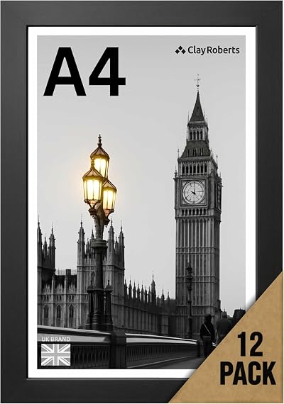 Clay Roberts A4 Black Photo Frame – Modern, Wall Hanging, Portrait or Landscape