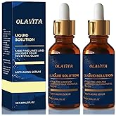 OLAVITA Liquid Solution Anti Aging Serum with Vitamin C, Supports Skin Elasticity & Collagen, Helps Improve the Look of Fine Lines and Wrinkles, 2Pcs