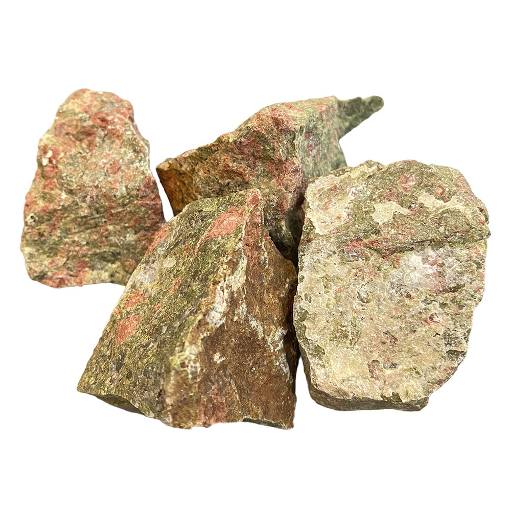 VIE Raw Rough Cut Crystals, 80-100g, Pack of 6, Unakite
