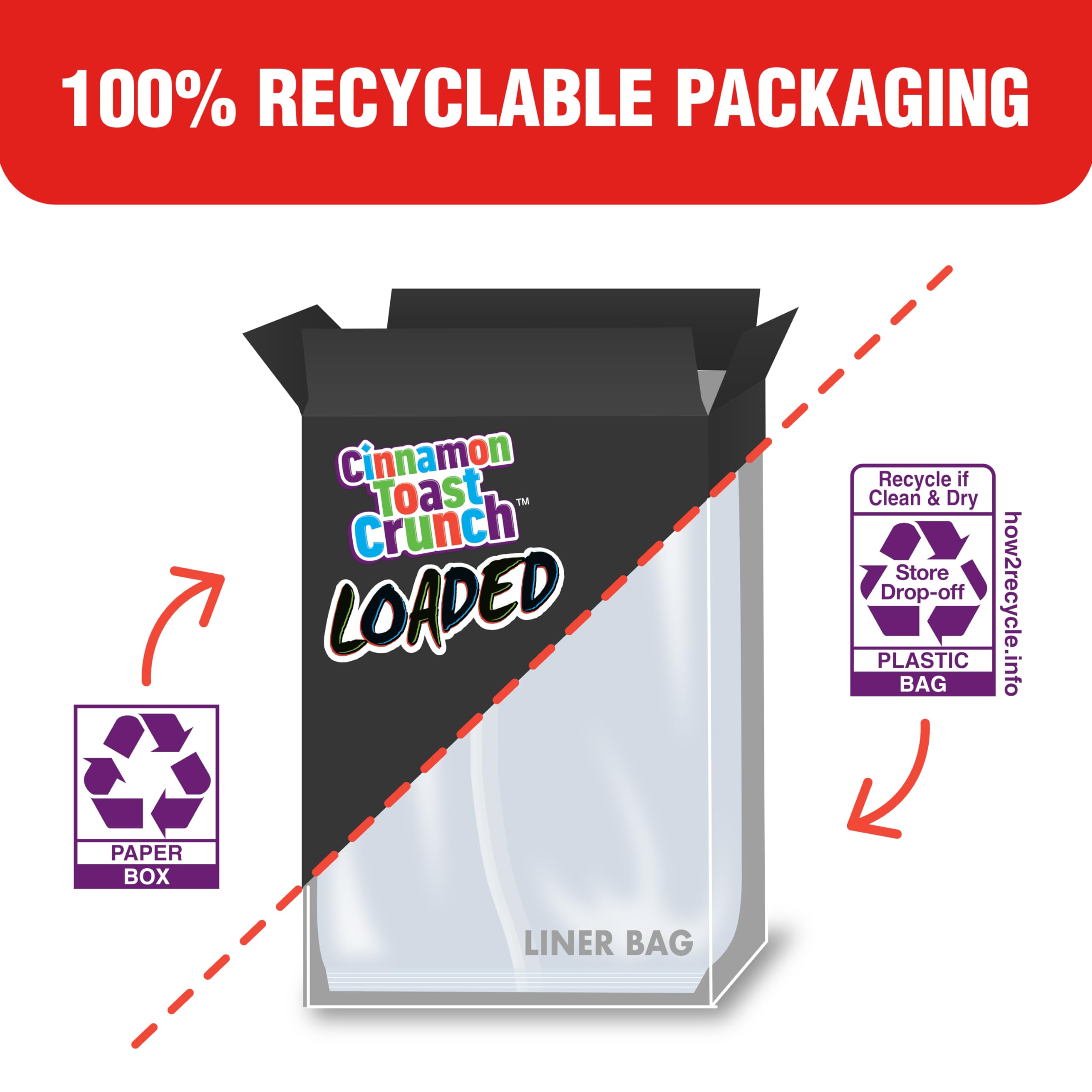 Cinnamon Toast Crunch Loaded Cereal, Cinnamon Sugar Cereal with Artificially Flavored Vanilla Crème Filling, Family Size, 15.1 oz