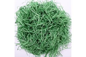 LKQBBSZ Crinkle Cut Paper Shred Filler for Gift Wrapping Easter Gift Box Filling Basket Filler Recyclable DIY Craft Confetti Grass for Valentine's Day (Dark green)