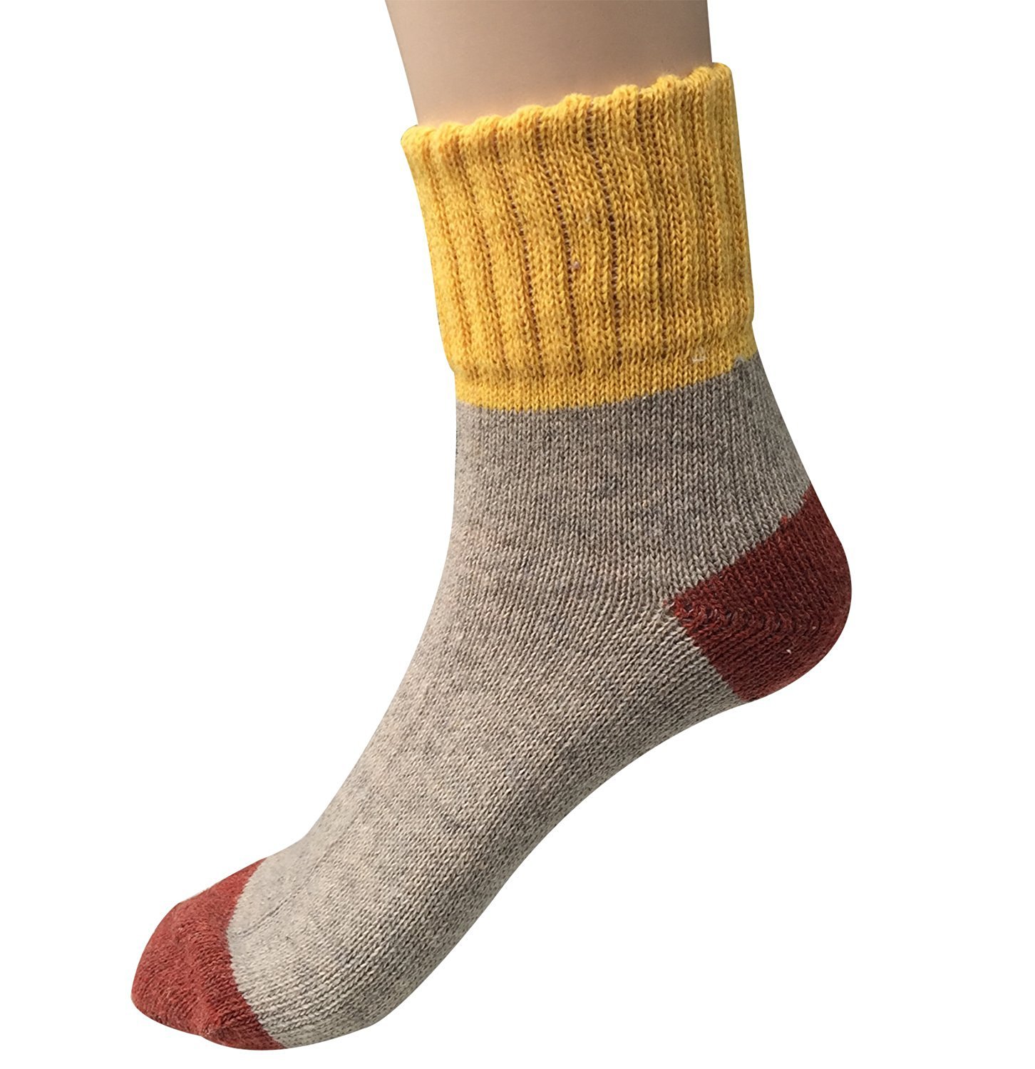 Womens Soft Winter Socks,Vintage Style Thick Crew Soft Wool Knit Comfortable Warm Socks 5-pack, One Size (3-7), Multicolor