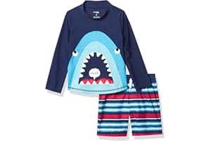 Simple Joys by Carter's Toddlers and Baby Boys' Swimsuit Trunk and Rashguard Set