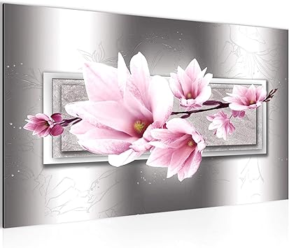 Bild Blumen Magnolien Wandbild Vlies Leinwand Bilder Xxl Format Wandbilder Wohnzimmer Wohnung Deko Kunstdrucke Rosa Grau 1 Teilig Made In Germany Fertig Zum Aufhangen 205714b Amazon De Baumarkt