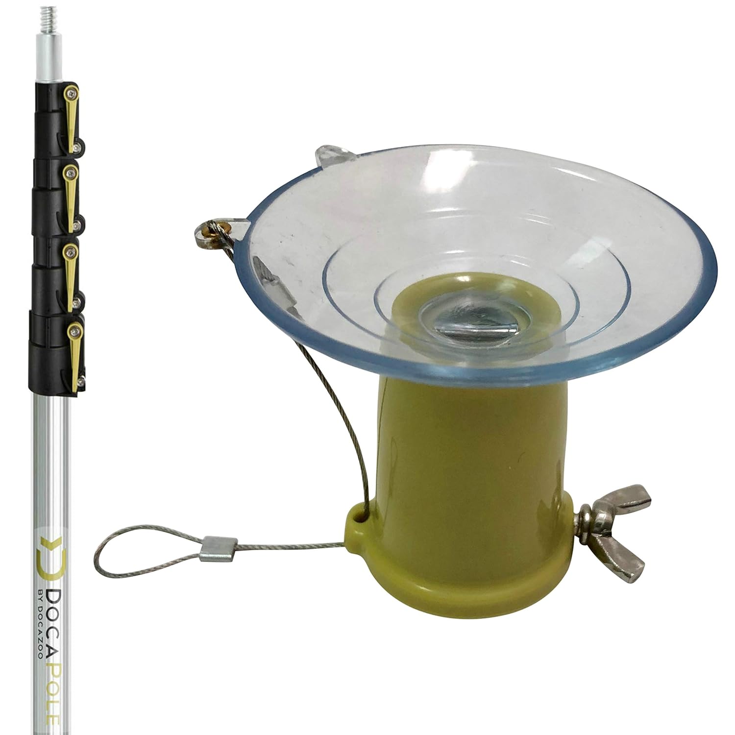 6 &ndash; 24 Foot DocaPole Light Bulb Changer Pole | High Ceiling Light Bulb Changer Extension Pole | Extendable Light Bulb Changer for High Ceilings and Recessed Lights | Light Bulb Changer Telescopic Pole