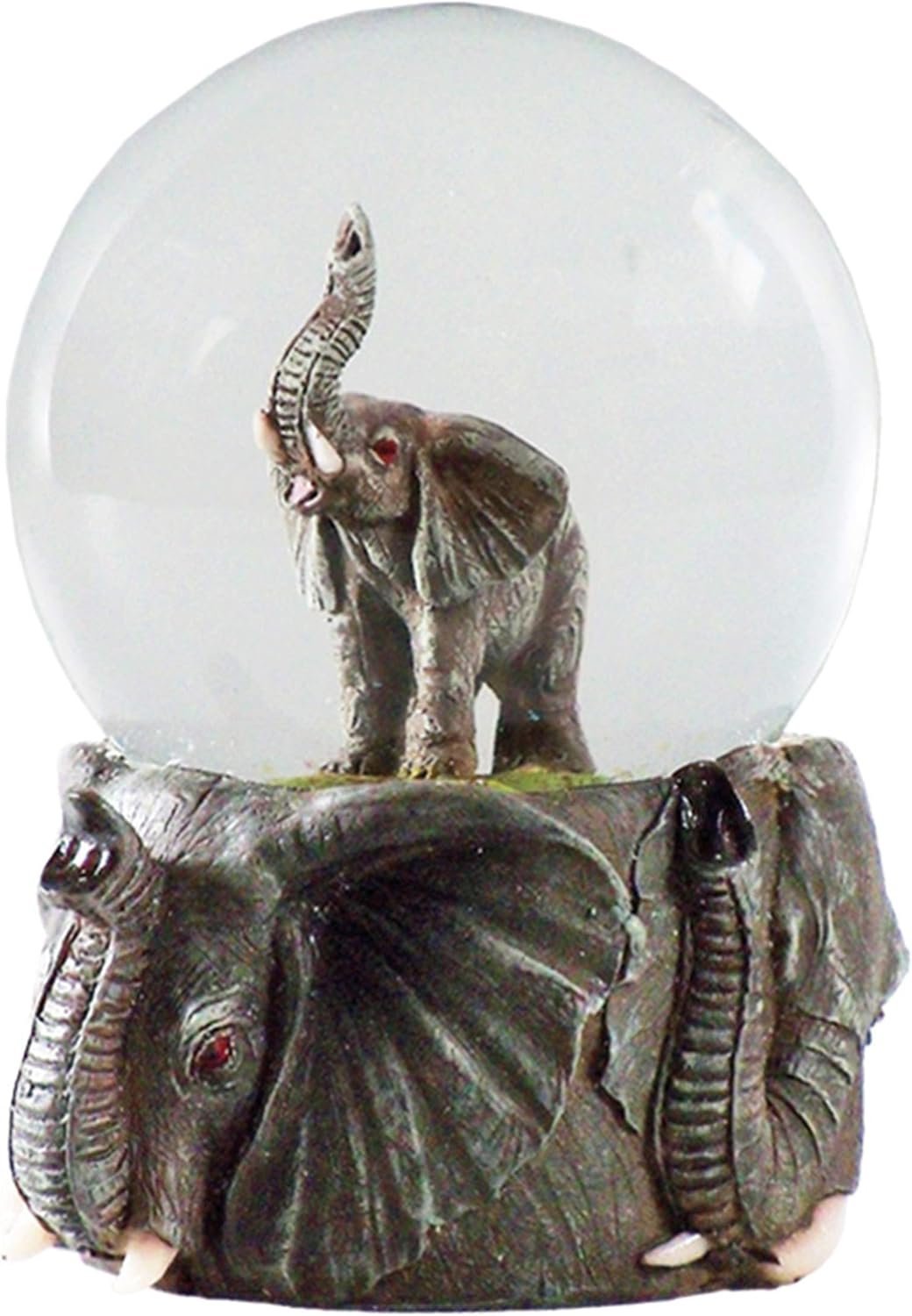 Elephant Snow Globe from Deluxebase, with resin figurine and moulded base.