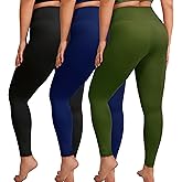 VALANDY Creamlush 3 Pack Plus Size Leggings for Women-High Waisted Soft Stretchy Yoga Pants,L-5XL