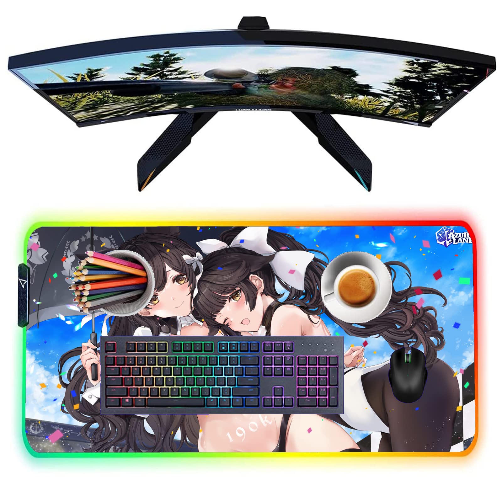 Mouse Pads Anime Girl Sexy Gaming RGB Mouse Pad Locking Edge PC