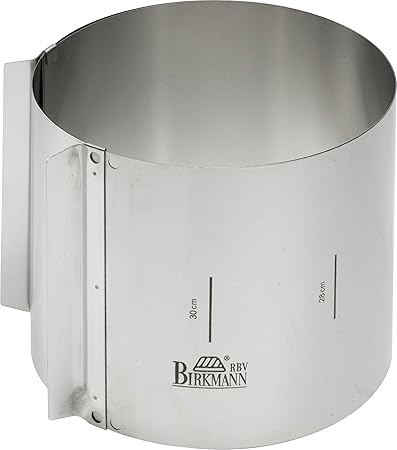 Birkmann Tortenring Easy Baking, Höhe 15 cm, verstellbar von Durchmesser 18 cm bis 30 cm