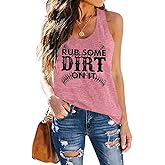 Rub Some Dirt On It Tank Tops Women Baseball Sleeveless Shirt Baseball Mom Shirts Letter Printed Softball Tees Tops