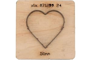 Aramox Matrice de découpe en cuir en forme de cœur, acier à haute teneur en carbone avec base en bois épais, facile à utilise