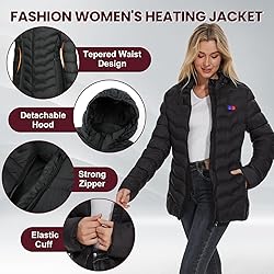 OAOA innovation Womens Heated Jacket with 10000mAh