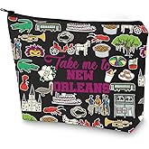 WZMPA New Orleans Travel Cosmetic Bag - Souvenir Gifts Take Me To New Orleans Zipper Pouch Bag - City Merchandise