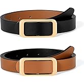 SUOSDEY Women Reversible Leather Belts for Jeans Pants Dresses Ladies Fashion Belts with Gold Buckle,Width 0.9"