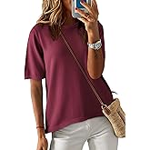 Dokotoo Womens Tops 2026 Casual Summer Crewneck Short Sleeve Striped Color Block Knit High Low Trendy Pullover Sweaters