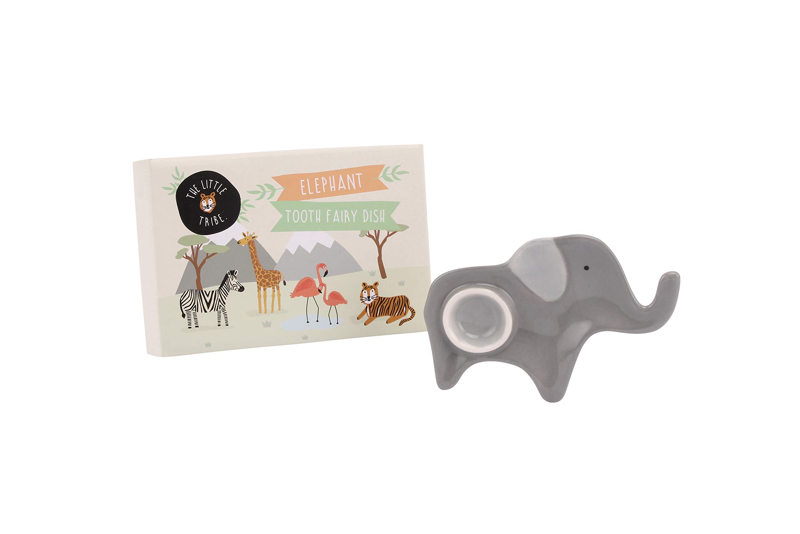 The Little Tribe Safari Ceramic Elephant Tooth Fairy Dish in Gift Box