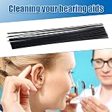 Gosknor 15 Pcs Hearing Aid Pipe Cleaners ABS Black 9cm Hearing Aid Tools view 7