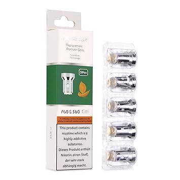 Salcar V60 & S60 replacement coils für e Zigarette/ e Shisha, 0,0mg Nikotin (5er Pack)