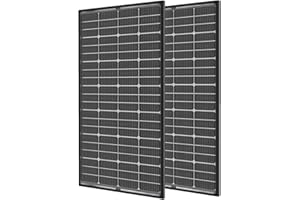 JJN Bifacial 400 Watt Solar Panel 12V 10BB Monocrystalline Solar Panels High Efficiency Solar Module for RV Home Farm Trailer Camper Marine Off Grid System(2 PCS 200 Watt)