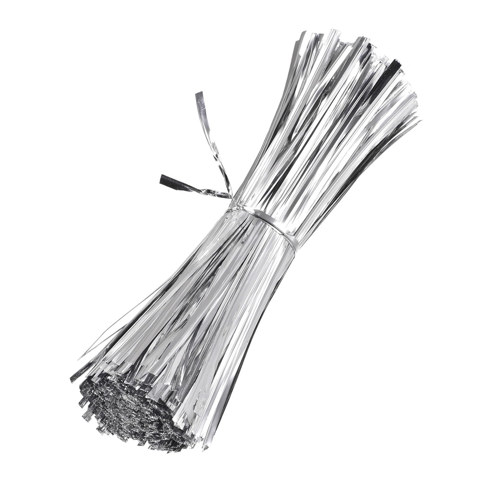 M METERXITY 750-Pack Metal Twist Ties, 18cm Metallic Twists Tie for Christmas/Party Decoration/Garden Plant/Gift Wrapping/Bread/Cake/Pops Candy Bags, Reusable Twisty-Ties [Silver Tone]