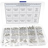 HVAZI #2-56#4-40#6-32 UNC Stainless Steel Phillips Pan Head Machine Screws Nuts Assortment Kit