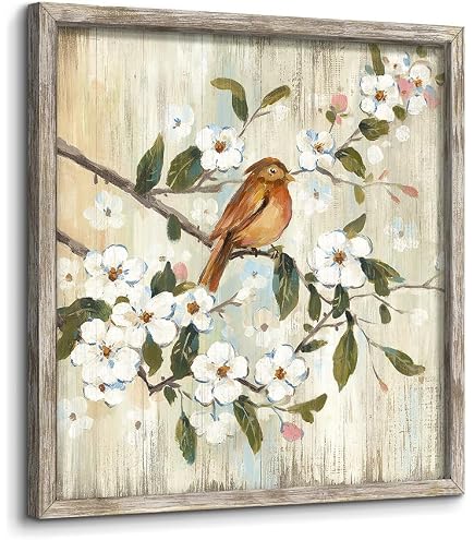 Gerahmte Leinwand „A Country Weekend IX“ Von Lisa Audit – 40,6x40,6 Cm, Blumengemälde Mit Schmetterling