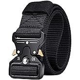 MOZETO Tactical Belts for Men Military Style Work Hiking Riggers Web Gun Belt with Heavy Duty Quick Release Metal Buckle