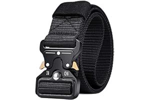 MOZETO Tactical Belts for Men Military Style Work Hiking Riggers Web Gun Belt with Heavy Duty Quick Release Metal Buckle