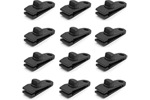 Langaelex 12Pcs Tarp Clips Set Tarpaulin Clips Heavy Duty Windproof Tent Clamps for Fixing Tarps, Awnings, Outdoor Camping, C