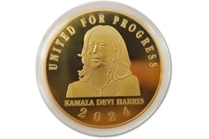 PQJSJDR Kamala Harris Coin 2024,Double-Sided Commemorative Coin for 47th President,Limited Edition Kamala Harris Presidential Coin Collectible Campaign Memorabilia Coin -Kamala Harris Supports (Gold)