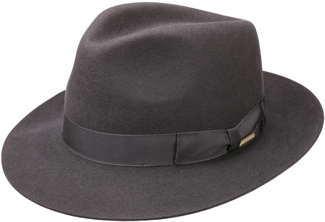 Stetson Penn Bogart Hat Fur Felt hat Bogart hat (63 cm Grey) Amazon