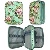 New Crochet Hook Case Without Hooks and Accessories, Zipper Storage Organizer Bag with Web Pockets for Various Crochet Needles/Knitting Accessories/Crochet Hook Kit Tools, Lightweight, Easy to Hold