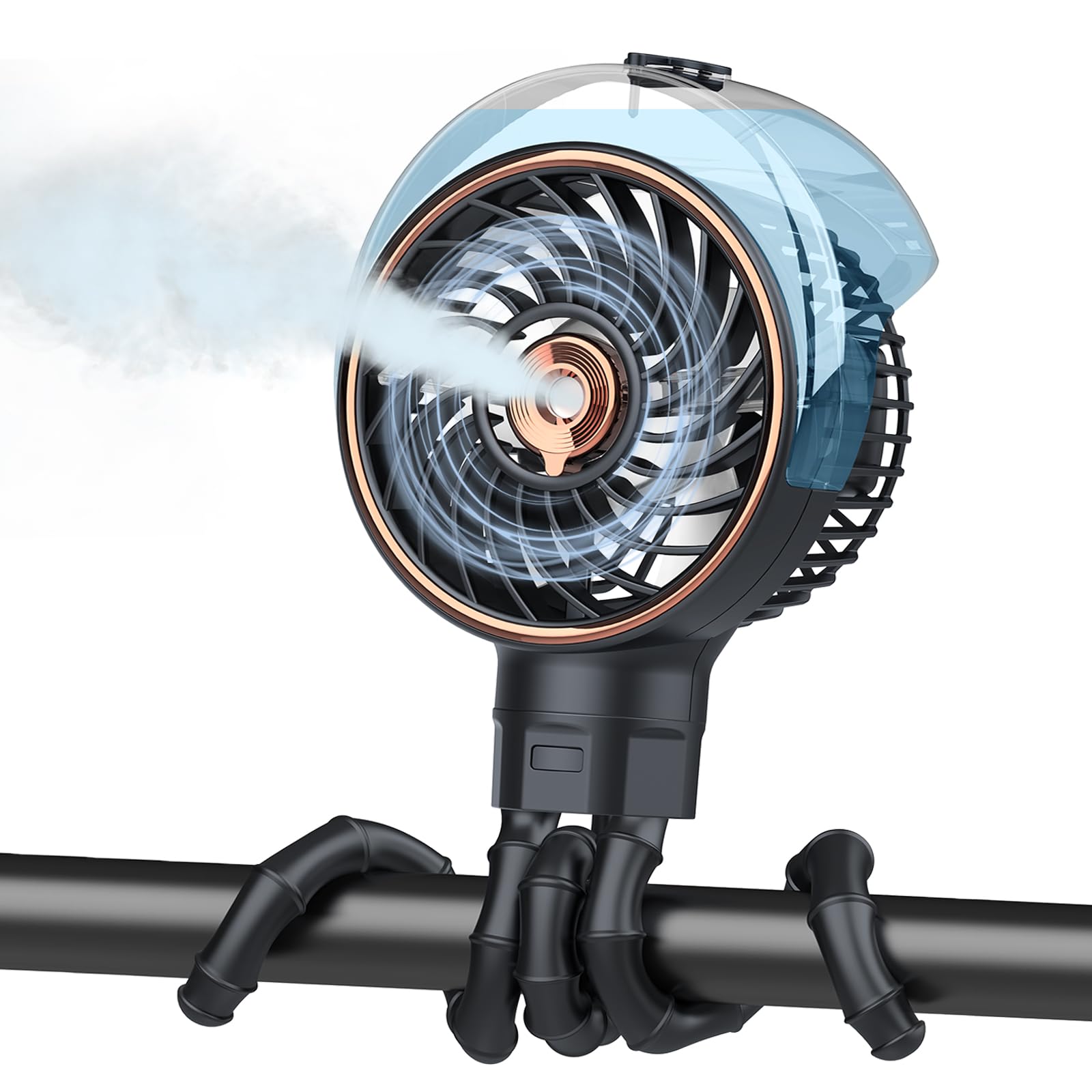 Photo 1 of Ausic Stroller Fan with Mist, 100ml Misting Portable Fan for Stroller, Safe Baby Fans with Detachable Tripod, Baby Essentials, Clip on Fans for Crib, Treadmill, Car Seat, Outdoor, Beach, Golf Cart