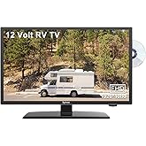 SYLVOX 12V TV 24 inch, 1080P RV TV 12 Volt DC Powered Integrated HDTV(ATSC) Tuner, Built-in DVD Player Speaker FM Radio, with