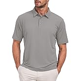 CURBODO Jacquard Polo Shirts for Men Short Sleeve Golf Shirt Dry Fit Moisture Wicking Performance Golf Shirts