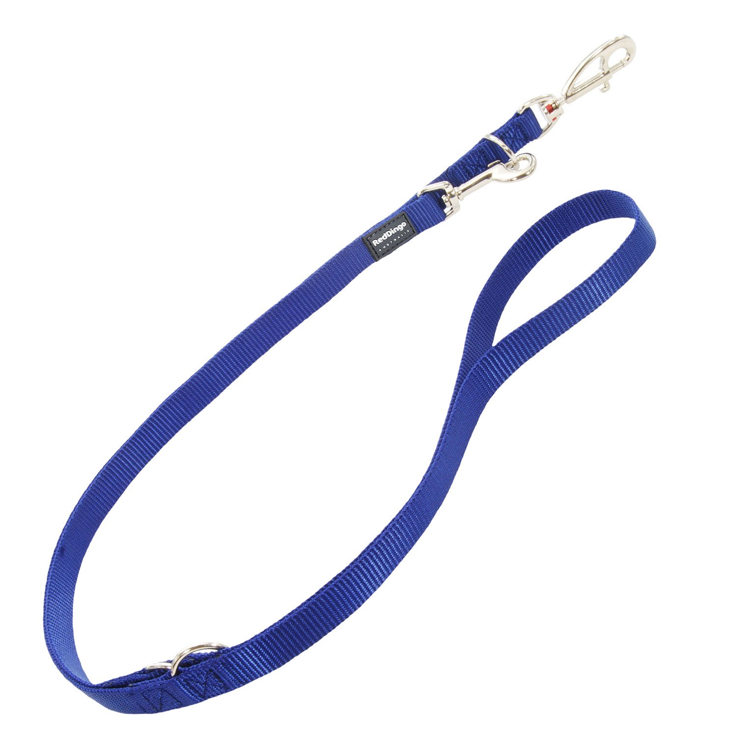 Red Dingo 6-in-1 Multipurpose Hands-free Dog Lead, Plain, Dark Blue, SMALL (15mm x 1.1m-1.7m)