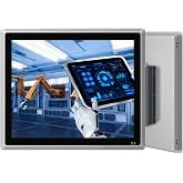 SunKol 19" Industrial Embedded Panel PC, IP65 Fanless All-in-One Computer | Windows 11 Pro Industrial Touch Computer,Auto Power-on,J6412,8GB RAM,128GB SSD,Dual LAN,RS232/RS485,Automation