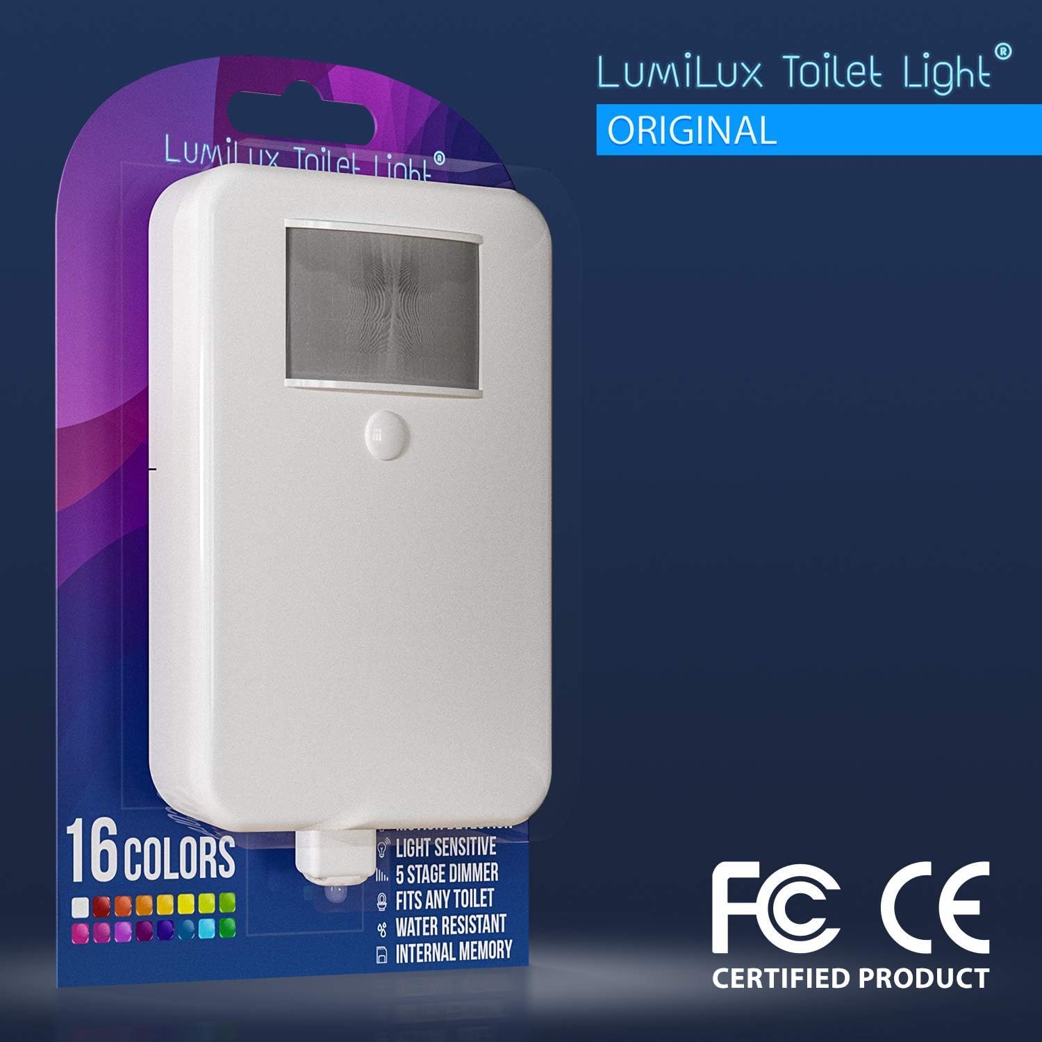 LumiLux Toilet Light Motion Detection Advanced 16Color LED Toilet