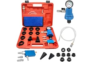ZKTOOL Coolant Vacuum Refill Kit Quick Airlift Coolant Refill Tool for Most Vehicles, With 8 Size Rubber Sleeves & 2 Universa